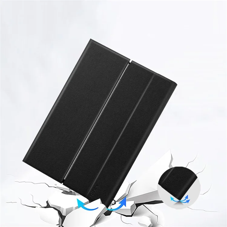 Jiuyu Hinge Stand Cover le Cuir + Touchpad Bluetooth Clavier Pour Lenovo Tab P11 5G - le Noir