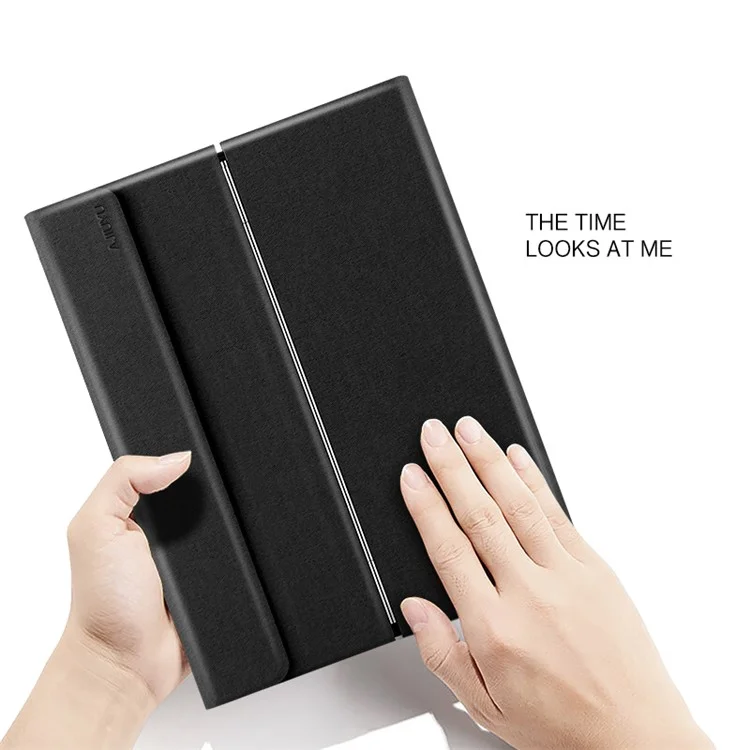 Jiuyu Hinge Stand Cover le Cuir + Touchpad Bluetooth Clavier Pour Lenovo Tab P11 5G - le Noir