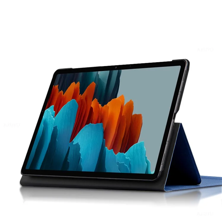 JIUYU for Samsung Galaxy Tab S10 FE / S9 FE / S9 / S8 / S7 Detachable Bluetooth-Compatible Keyboard with Hinge Stand Leather Case - Blue
