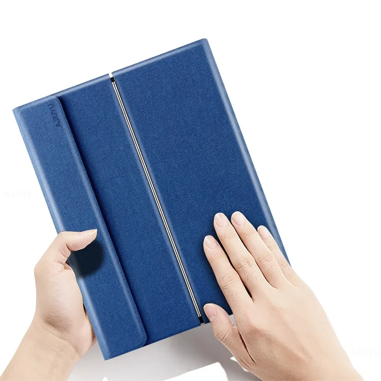 JIUYU for Samsung Galaxy Tab S10 FE / S9 FE / S9 / S8 / S7 Detachable Bluetooth-Compatible Keyboard with Hinge Stand Leather Case - Blue