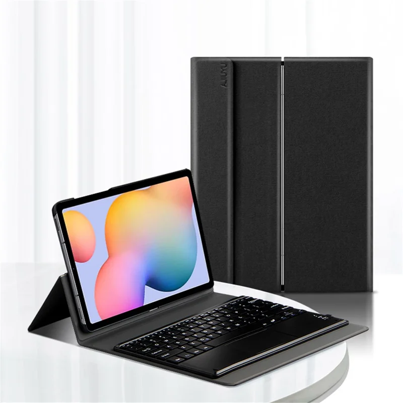 JIUYU for Samsung Galaxy Tab S6 Lite (2020) P615 P610 / (2022) / (2024) Detachable Bluetooth-compatible Keyboard with Hinge Stand Leather Case - Black