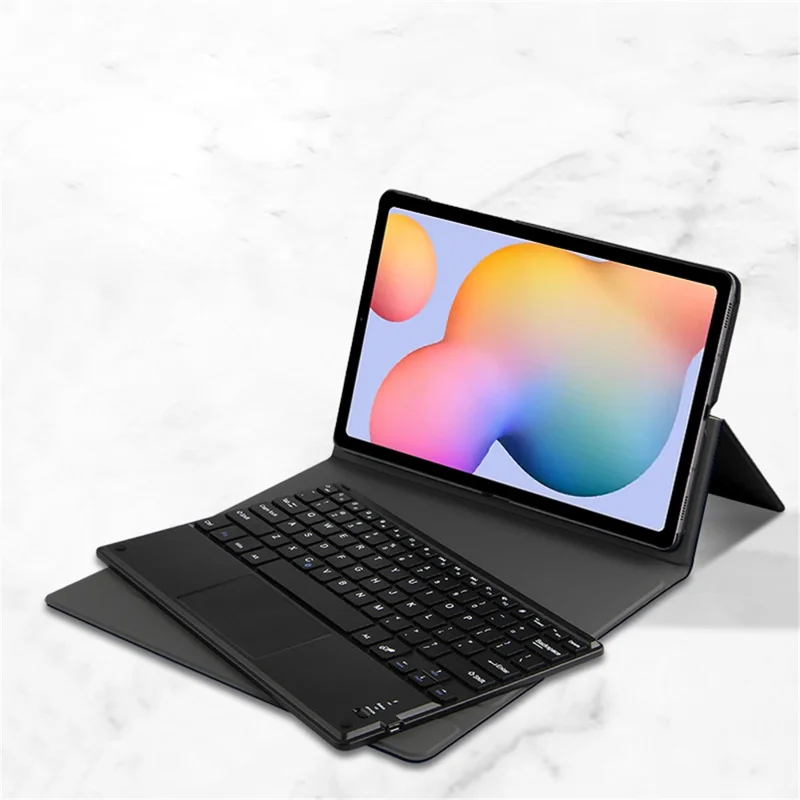 JIUYU for Samsung Galaxy Tab S6 Lite (2020) P615 P610 / (2022) / (2024) Detachable Bluetooth-compatible Keyboard with Hinge Stand Leather Case - Black