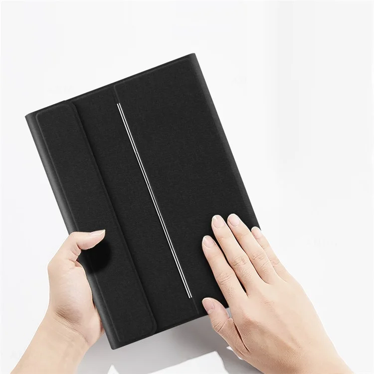 jiuyu ouchpad bluetooth magnetic keyboard + case de cuero para apple ipad mini 4 / mini (2019) 7.9 pulgadas - negro