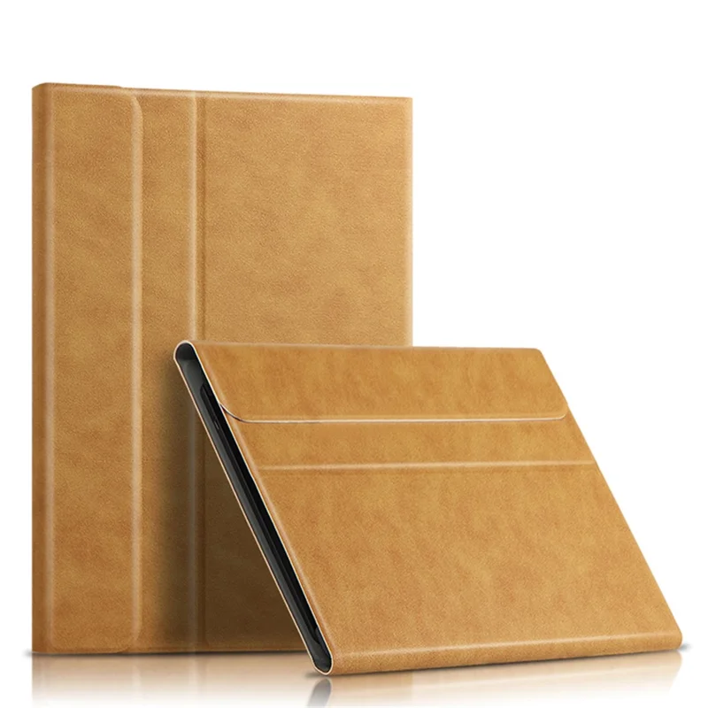 JIUYU Detachable Bluetooth-compatible Keyboard Protector Adjustable Stand Leather Case Cover for iPad Pro 12.9 (2022) / (2021) / (2020) - Brown