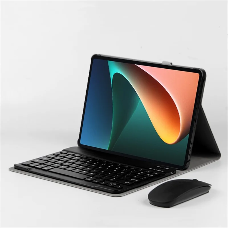 AJIUYU para Xiaomi Pad 5 / 5 Pro Funda de Cuero con Soporte para Tablet con Teclado Inalámbrico Magnético Desmontable (Sin Panel Táctil) - Negro