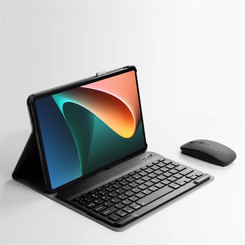 AJIUYU para Xiaomi Pad 5 / 5 Pro Funda de Cuero con Soporte para Tablet con Teclado Inalámbrico Magnético Desmontable (Sin Panel Táctil) - Negro
