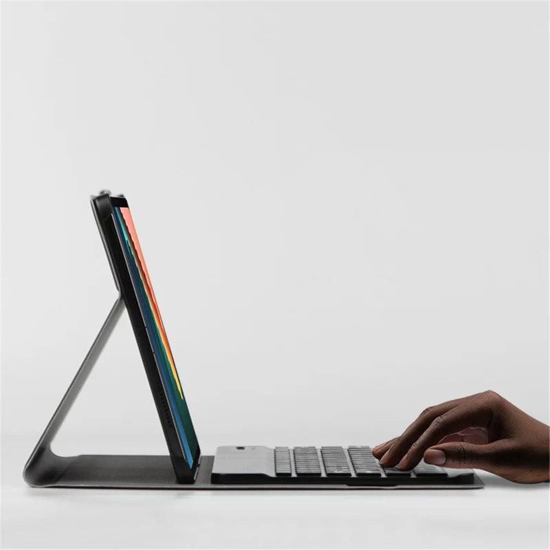 AJIUYU para Xiaomi Pad 5 / 5 Pro Funda de Cuero con Soporte para Tablet con Teclado Inalámbrico Magnético Desmontable (Sin Panel Táctil) - Negro