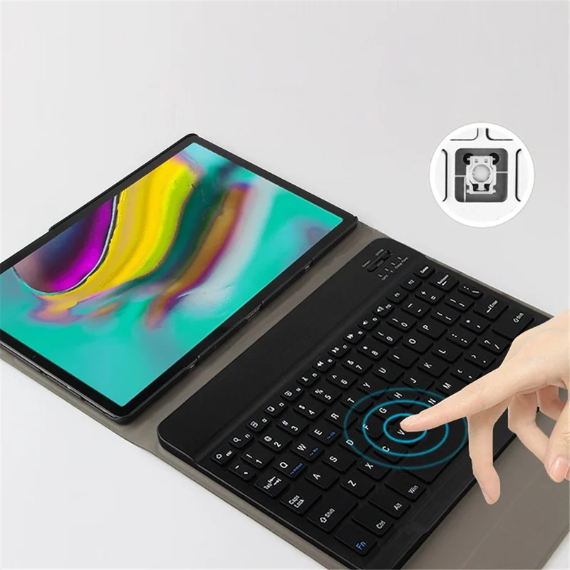 JIUYU for Samsung Galaxy Tab S5e SM-T720 / T725 Leather Stand Tablet Case with Detachable Magnetic Wireless Keyboard (Without Touchpad) - Blue