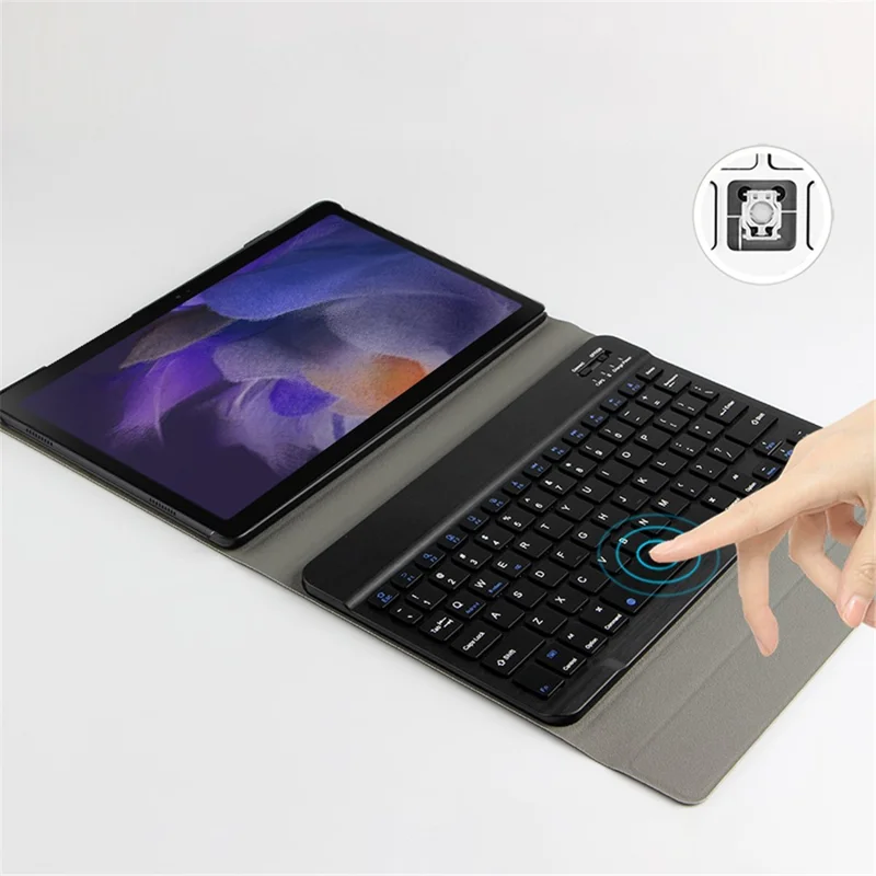 JIUYU for Samsung Galaxy Tab A8 10.5 (2021) Leather Stand Tablet Case with Detachable Magnetic Wireless Keyboard (Without Touchpad)