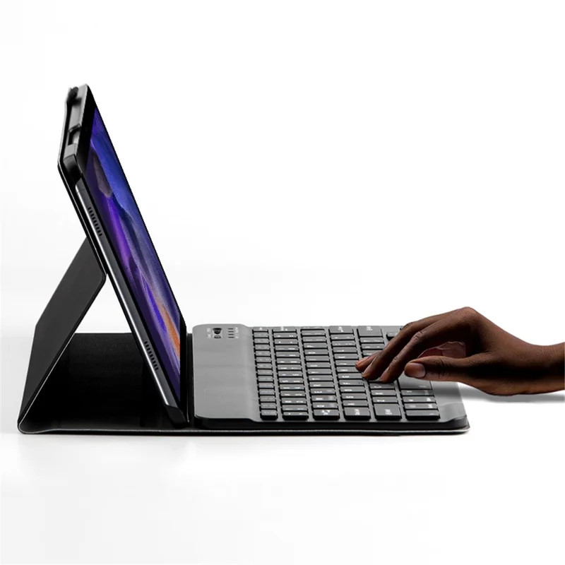 JIUYU for Samsung Galaxy Tab A8 10.5 (2021) Leather Stand Tablet Case with Detachable Magnetic Wireless Keyboard (Without Touchpad)