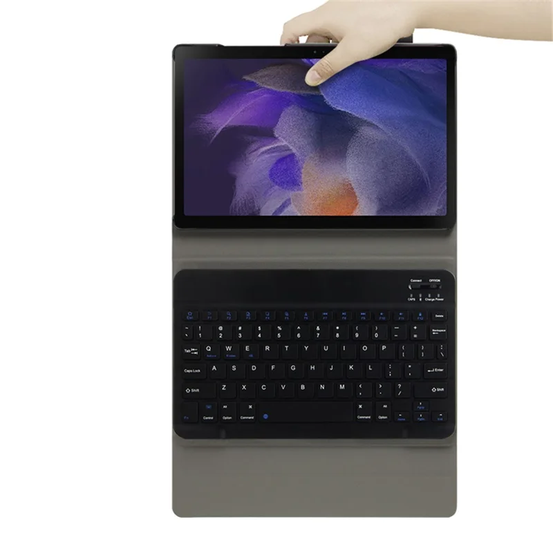 JIUYU for Samsung Galaxy Tab A8 10.5 (2021) Leather Stand Tablet Case with Detachable Magnetic Wireless Keyboard (Without Touchpad)