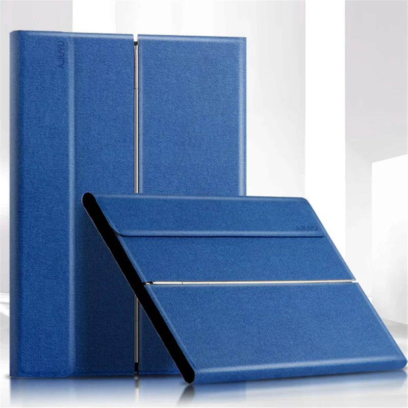 JIUYU for Nokia T20 Detachable Bluetooth-compatible Keyboard with Hinge Stand Leather Case - Blue