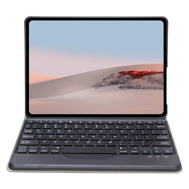 SFGO für Microsoft Surface Go / Go 2 / Go 3 Holzstruktur PU-Leder Außenhülle Bluetooth-Tastatur-Set mit TPU Innerer Stoßfänger-Hülle - Schwarz