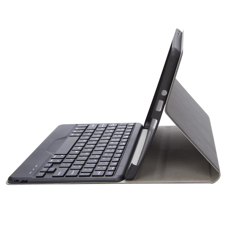 SFGO für Microsoft Surface Go / Go 2 / Go 3 Holzstruktur PU-Leder Außenhülle Bluetooth-Tastatur-Set mit TPU Innerer Stoßfänger-Hülle - Schwarz