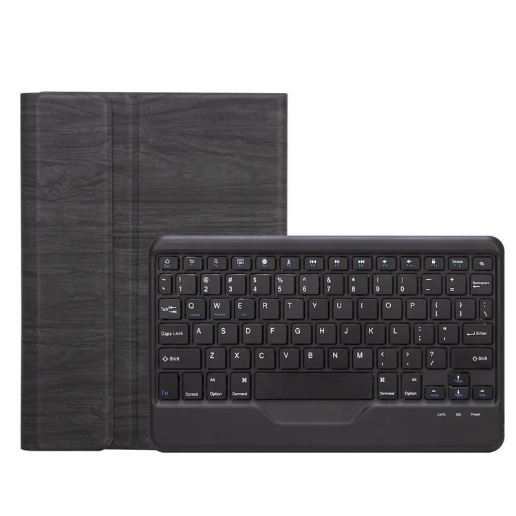 SFGO für Microsoft Surface Go / Go 2 / Go 3 Holzstruktur PU-Leder Außenhülle Bluetooth-Tastatur-Set mit TPU Innerer Stoßfänger-Hülle - Schwarz