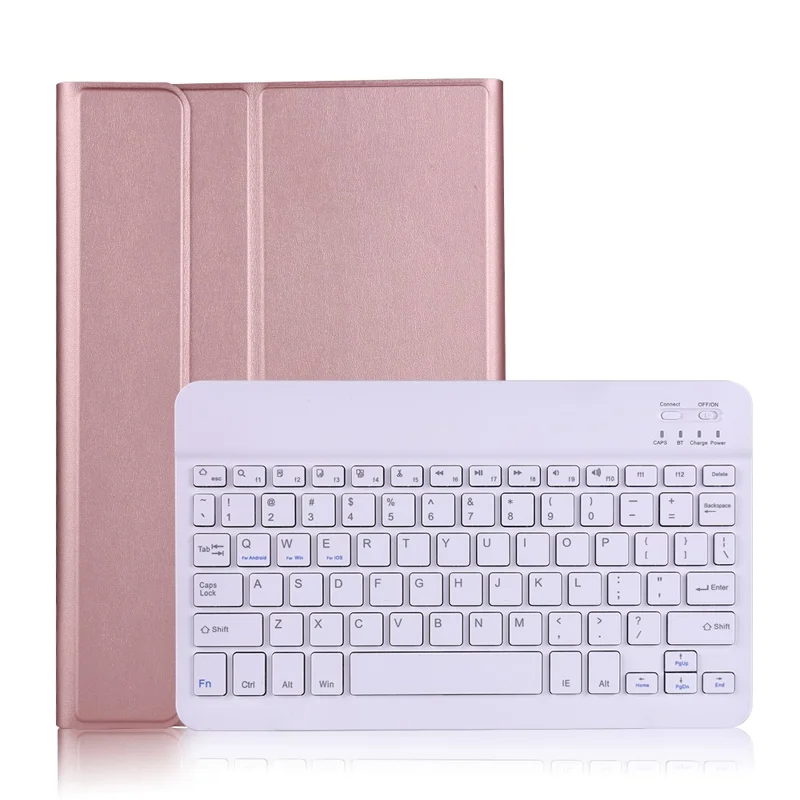 For Lenovo Pad Plus J607F / Tab P11 J606F / Tab P11 5G AM12 Bluetooth-compatible 3.0 Ultra Thin Keyboard Fine Texture Leather Case Set - Rose Gold