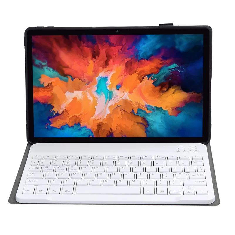 Set custodia in pelle con texture fine e tastiera ultra sottile Bluetooth 3.0 per Lenovo Pad Plus J607F / Tab P11 J606F / Tab P11 5G AM12 - Oro
