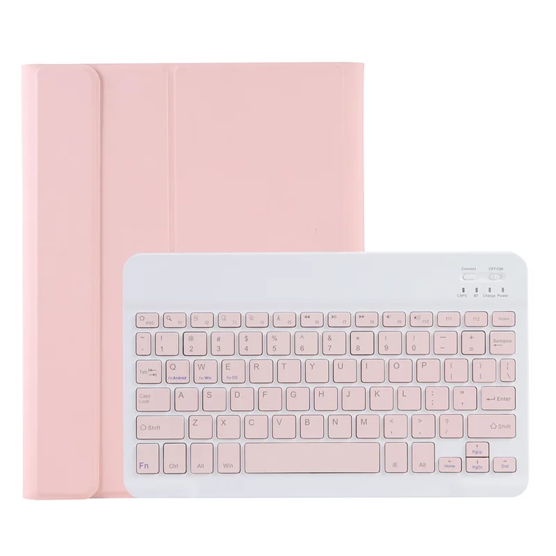 For Lenovo Pad Plus J607F / Tab P11 J606F / Tab P11 5G AM12 Bluetooth-compatible 3.0 Ultra Thin Keyboard Fine Texture Leather Case Set - Pink