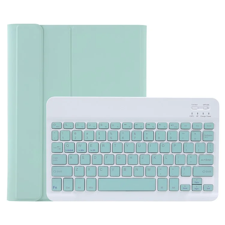 Para Lenovo Pad Plus J607F / Tab P11 J606F / Tab P11 5G AM12 Teclado Bluetooth 3.0 Ultra Fino Conjunto de Capa de Couro de Textura Fina - Verde Claro