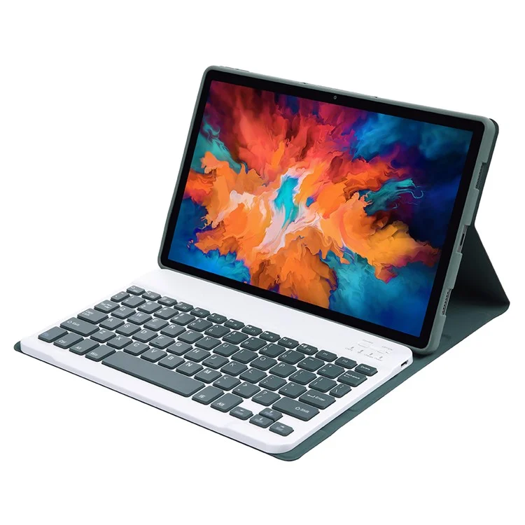 Funda con teclado Bluetooth 3.0 ultrafino de textura fina para Lenovo Pad Plus J607F / Tab P11 J606F / Tab P11 5G AM12 - Verde Verdoso