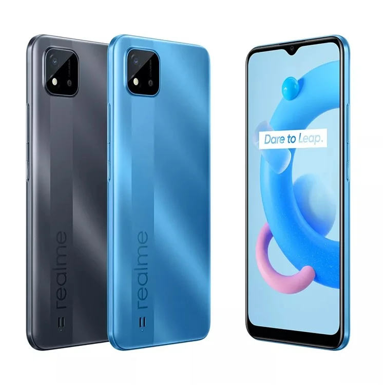 REALME C11 2021 Mobile Phone 2GB+32GB 5000mAh Battery 6.5inch Fullscreen 8MP Rear Camera 3 Card Slots Smartphone - Black