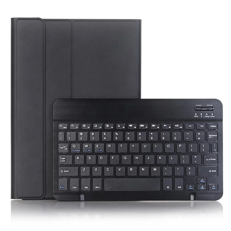 For Samsung Galaxy Tab S8 PU Leather+TPU Tablet Stand Case with Wireless Bluetooth Keyboard - Black