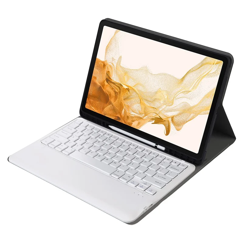 A800B For Samsung Galaxy Tab S8+ X800 Wireless Bluetooth-compatible Keyboard with Pen Slot Design Detachable Leather Tablet Case Shell - Gold