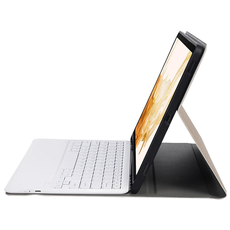 A800B For Samsung Galaxy Tab S8+ X800 Wireless Bluetooth-compatible Keyboard with Pen Slot Design Detachable Leather Tablet Case Shell - Gold