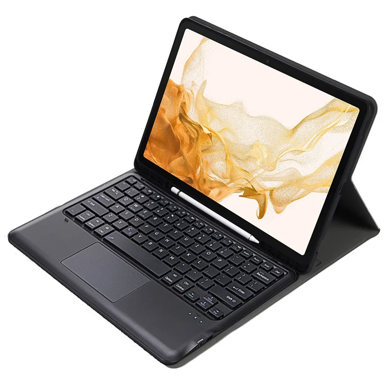 A800B-A For Samsung Galaxy Tab S8+ X800 Pen Slot Design Leather Tablet Case Cover + Wireless Bluetooth-compatible Keyboard - Rose Gold