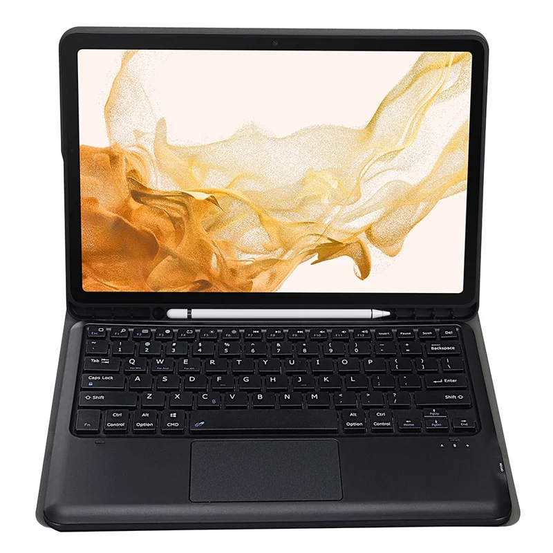 A800B-A For Samsung Galaxy Tab S8+ X800 Pen Slot Design Leather Tablet Case Cover + Wireless Bluetooth-compatible Keyboard - Rose Gold