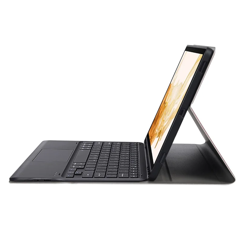 A800B-A For Samsung Galaxy Tab S8+ X800 Pen Slot Design Leather Tablet Case Cover + Wireless Bluetooth-compatible Keyboard - Rose Gold