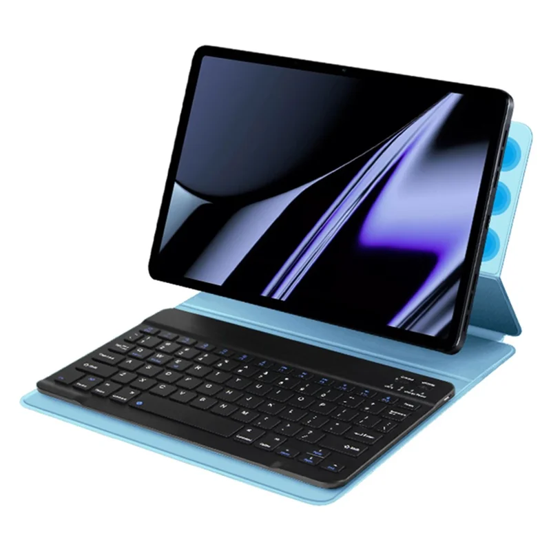 For OPPO Pad Leather Stand Tablet Case with Detachable Magnetic Wireless Keyboard (Without Touchpad) - Blue