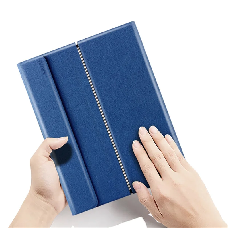 JIUYU for OPPO Pad Detachable Bluetooth-compatible Keyboard with Hinge Stand Leather Case - Blue