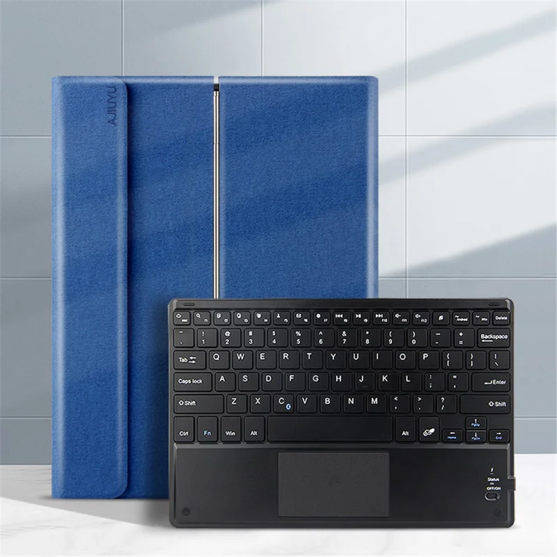 JIUYU for OPPO Pad Detachable Bluetooth-compatible Keyboard with Hinge Stand Leather Case - Blue
