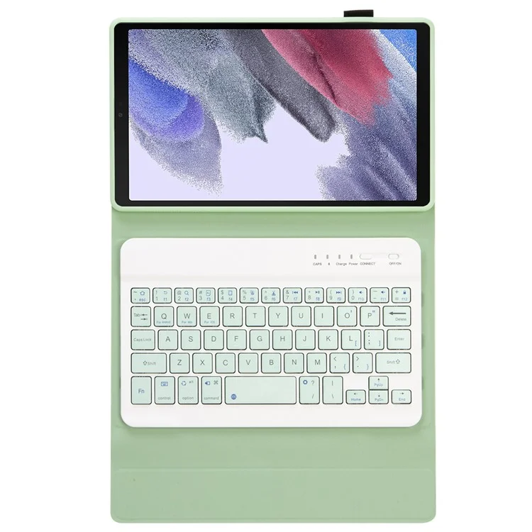 A220 for Samsung Galaxy Tab A7 Lite 8.7-inch T220/T225 Tablet Stand Cover Leather Protective Case + Bluetooth-compatible Keyboard - Light Green