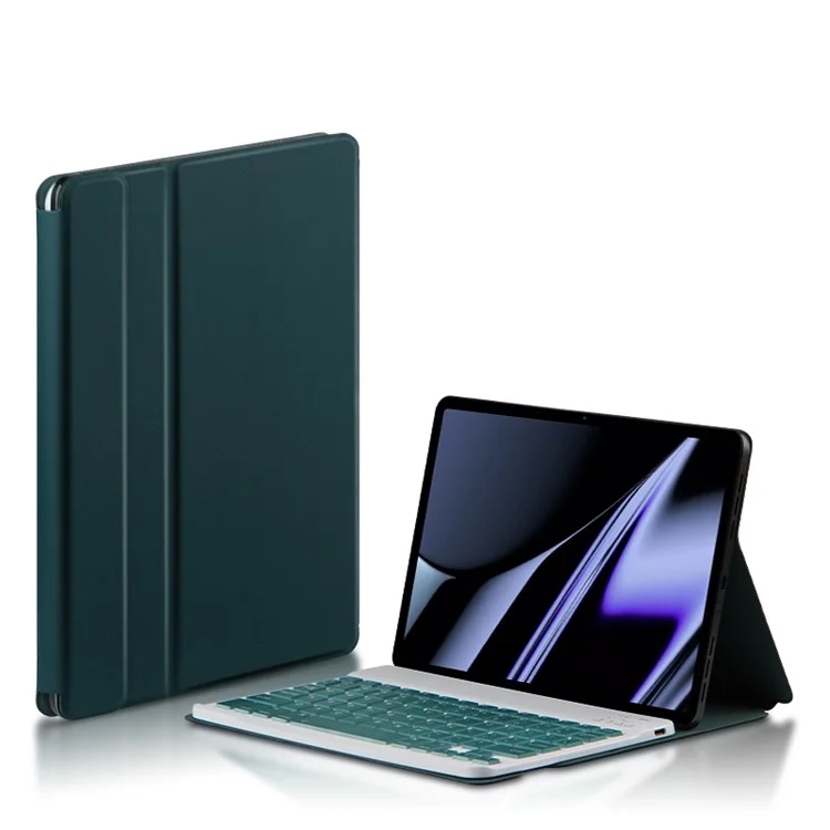 Ajiuyu Pour Oppo Pad Wireless Bluetooth Clavier Bluetooth Absorption Magnétique Shell de Boîtier en Cuir Détachable - Vert