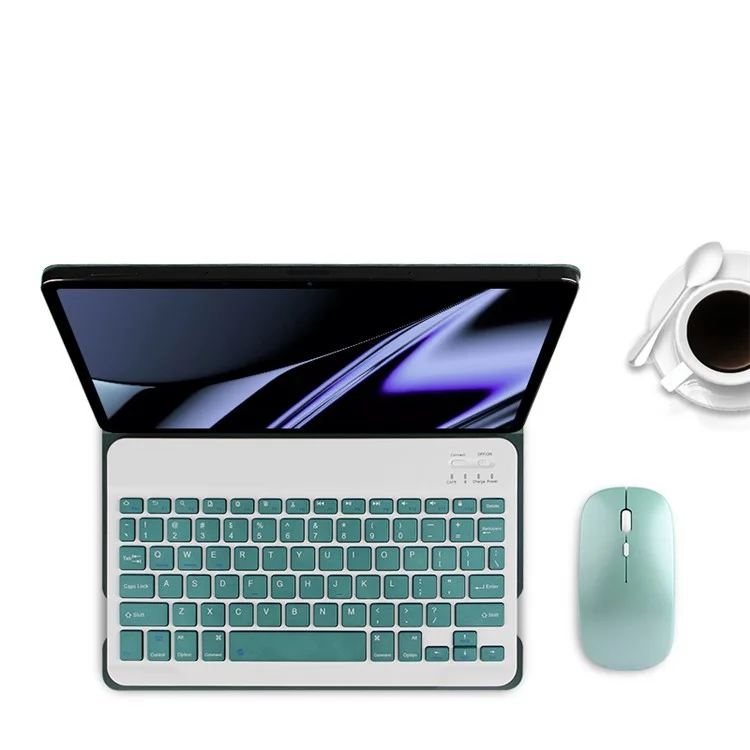 Ajiuyu Pour Oppo Pad Wireless Bluetooth Clavier Bluetooth Absorption Magnétique Shell de Boîtier en Cuir Détachable - Vert