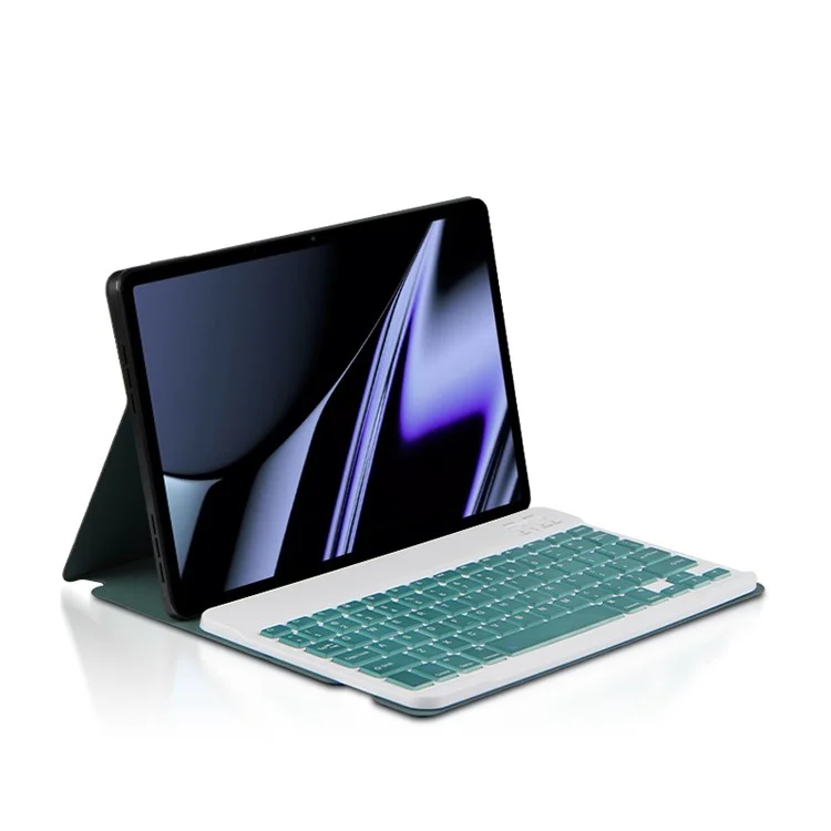 AJIUYU For OPPO Pad Wireless Bluetooth Keyboard Magnetic Absorption Detachable Leather Tablet Case Shell - Green