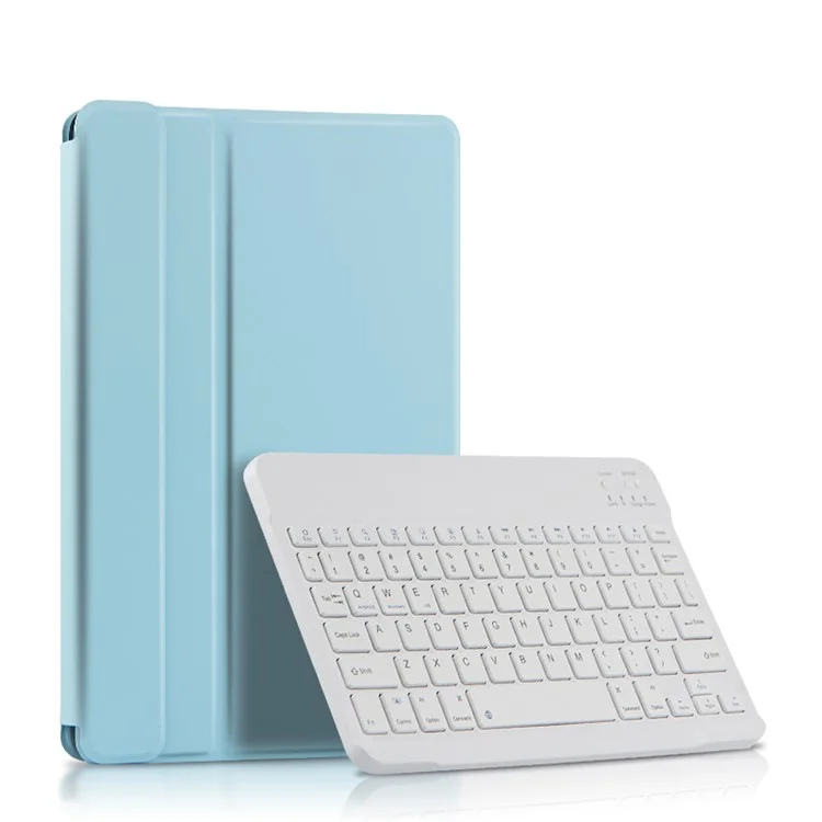 AJIUYU For OPPO Pad Wireless Bluetooth-compatible Keyboard + Candy Color Leather Case - Blue