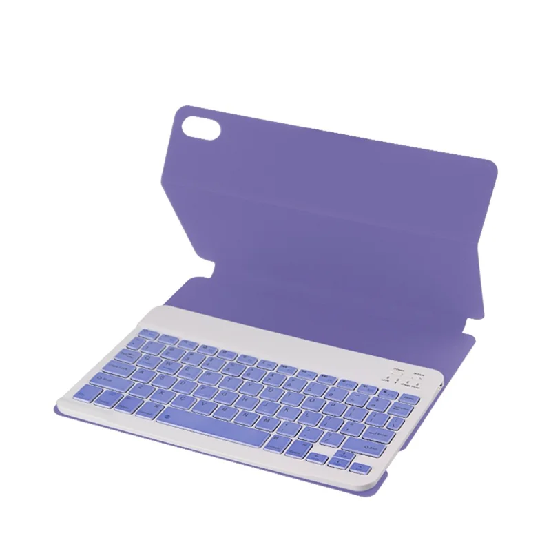 AJIUYU For OPPO Pad Wireless Bluetooth-compatible Keyboard + Candy Color Leather Case - Purple