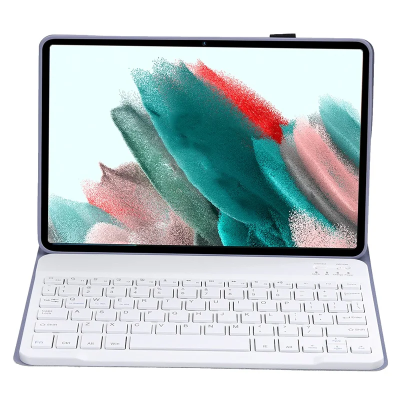 A08 para Samsung Galaxy Tab A8 10.5 (2021) / (2022) (SM-X205 / X200) Funda Protectora de Cuero con Teclado Bluetooth Compatible, Ultrafina con Soporte para Tablet - Morado
