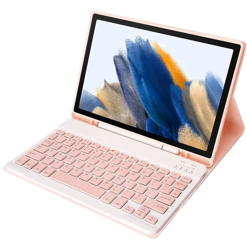 A08B Abnehmbare Bluetooth-kompatible Tastaturhülle für Samsung Galaxy Tab A8 10,5 (2021) / (2022) SM-X205 / X200 – Pink