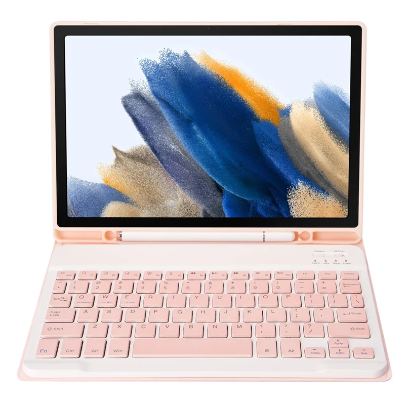 A08B Abnehmbare Bluetooth-kompatible Tastaturhülle für Samsung Galaxy Tab A8 10,5 (2021) / (2022) SM-X205 / X200 – Pink