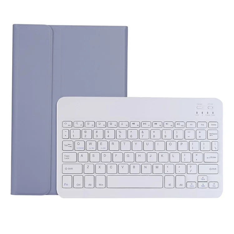 A08B Tablet Keyboard Case for Samsung Galaxy Tab A8 10.5 (2021) / (2022) SM-X205 / X200 Protective Cover Case with Detachable Wireless Bluetooth Keyboard - Purple