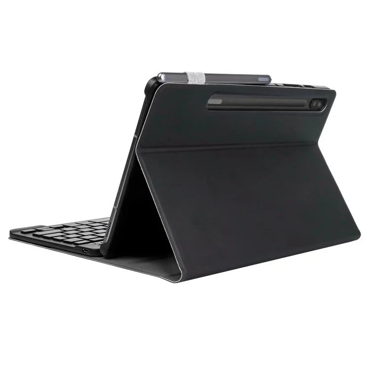 A700 per Samsung Galaxy Tab S8 (2021) SM-X700 / X706 Custodia protettiva in pelle ultrasottile con supporto + Tastiera Bluetooth - Nero