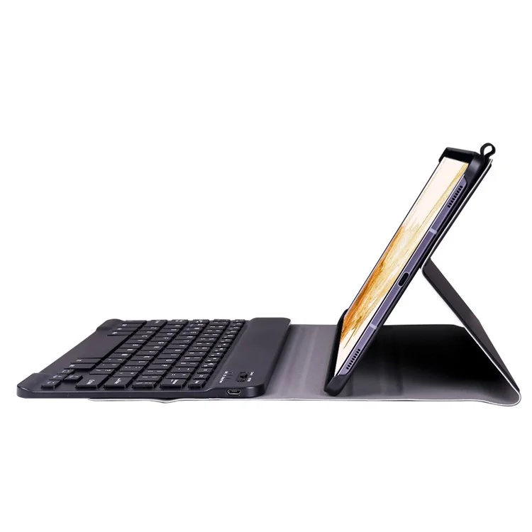 A700 per Samsung Galaxy Tab S8 (2021) SM-X700 / X706 Custodia protettiva in pelle ultrasottile con supporto + Tastiera Bluetooth - Nero
