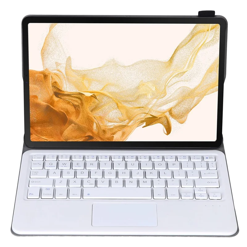 A700-A for Samsung Galaxy Tab S8 (2021) SM-X700/X706 Ultra Thin Leather Tablet Protective Cover + Bluetooth-compatible Keyboard with Touchpad - Gold