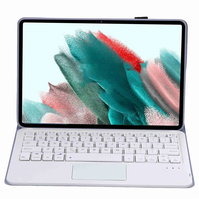 A08-A Ledertasche Bluetooth-kompatibles Tastatur mit Touchpad für Samsung Galaxy Tab A8 10.5 (2021) / (2022) SM-X205 / X200 - Lila