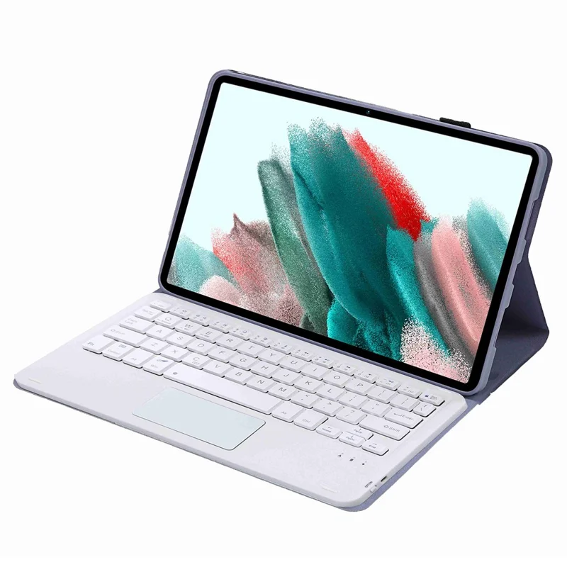 A08-A Ledertasche Bluetooth-kompatibles Tastatur mit Touchpad für Samsung Galaxy Tab A8 10.5 (2021) / (2022) SM-X205 / X200 - Lila