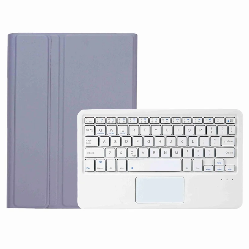 A08-A Ledertasche Bluetooth-kompatibles Tastatur mit Touchpad für Samsung Galaxy Tab A8 10.5 (2021) / (2022) SM-X205 / X200 - Lila
